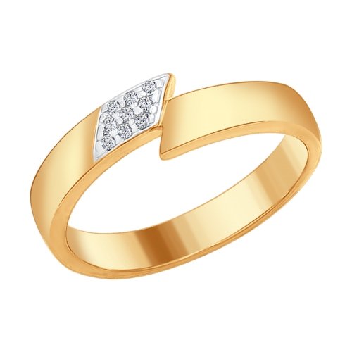 Inel din agrint aurit cu fianite