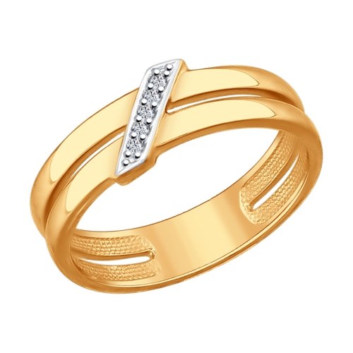 Inel din agrint aurit cu fianite