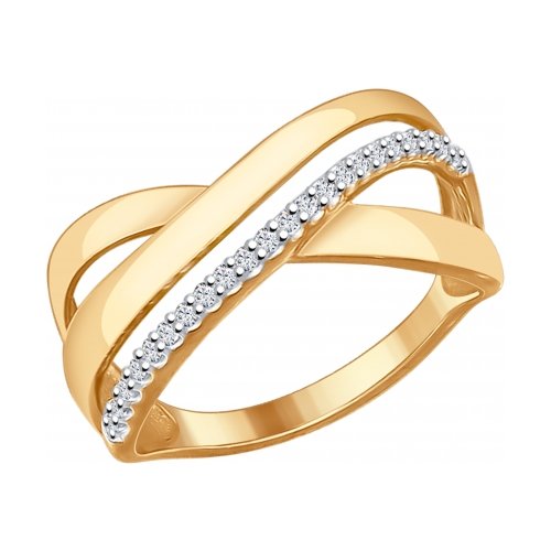 Inel din agrint aurit cu fianite