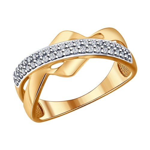 Inel din agrint aurit cu fianite