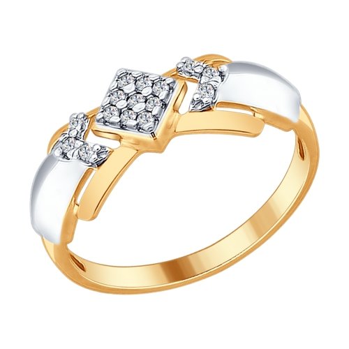 Inel din agrint aurit cu fianite