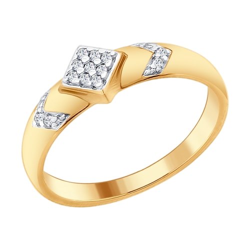 Inel din agrint aurit cu fianite