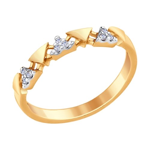 Inel din agrint aurit cu fianite