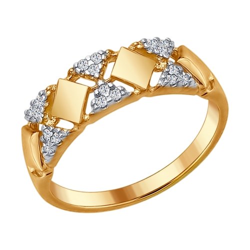 Inel din agrint aurit cu fianite