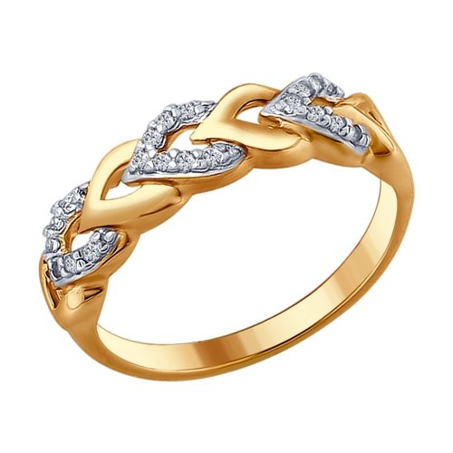 Inel din agrint aurit cu fianite