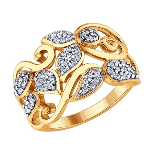 Inel din agrint aurit cu fianite