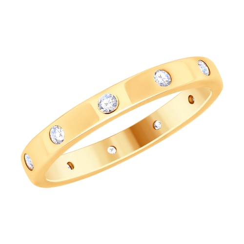 Inel din agrint aurit cu fianite