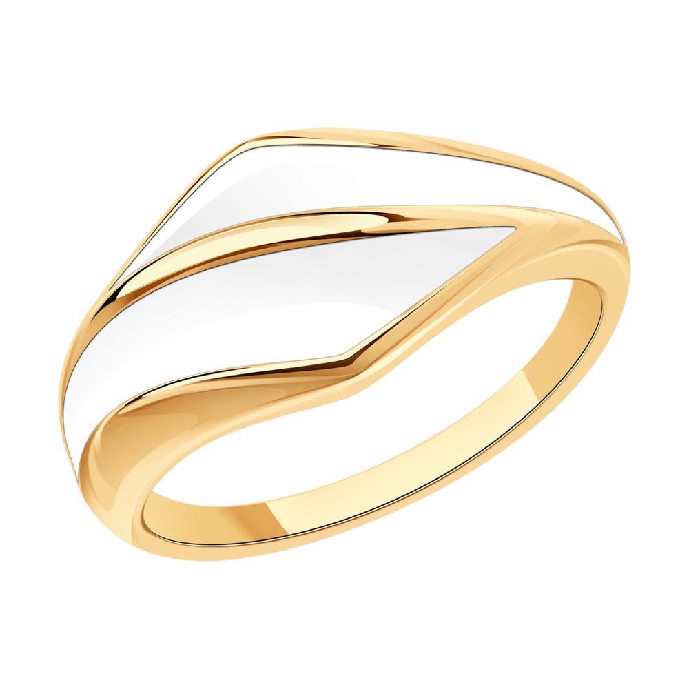 Кольцо из золочёного серебра с золочением и эмалью