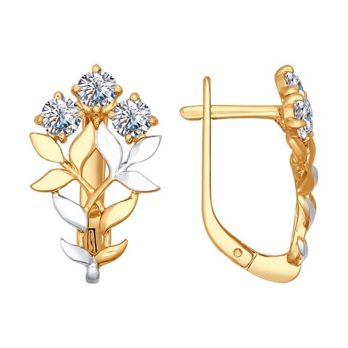 Серьги из серебра с фианитами