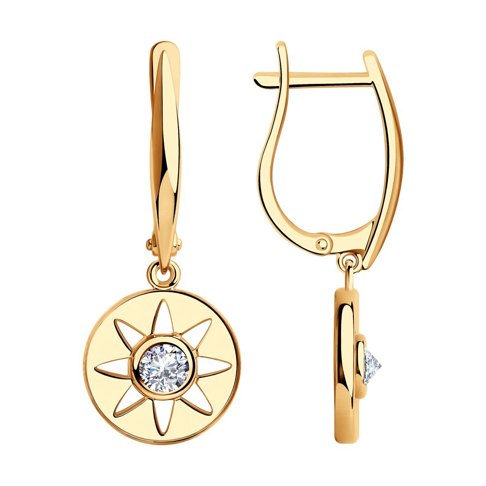 Серьги из серебра с фианитами