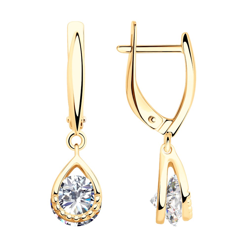 Серьги из серебра с фианитами