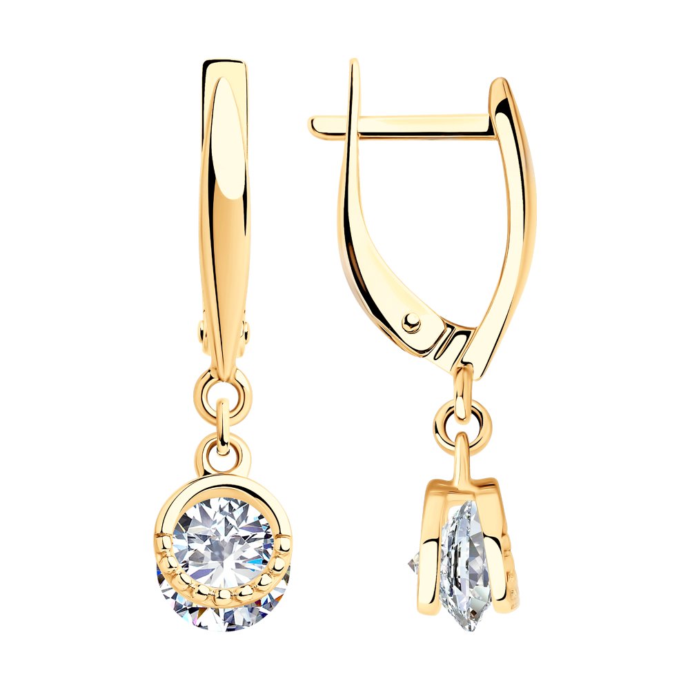 Серьги из серебра с фианитами