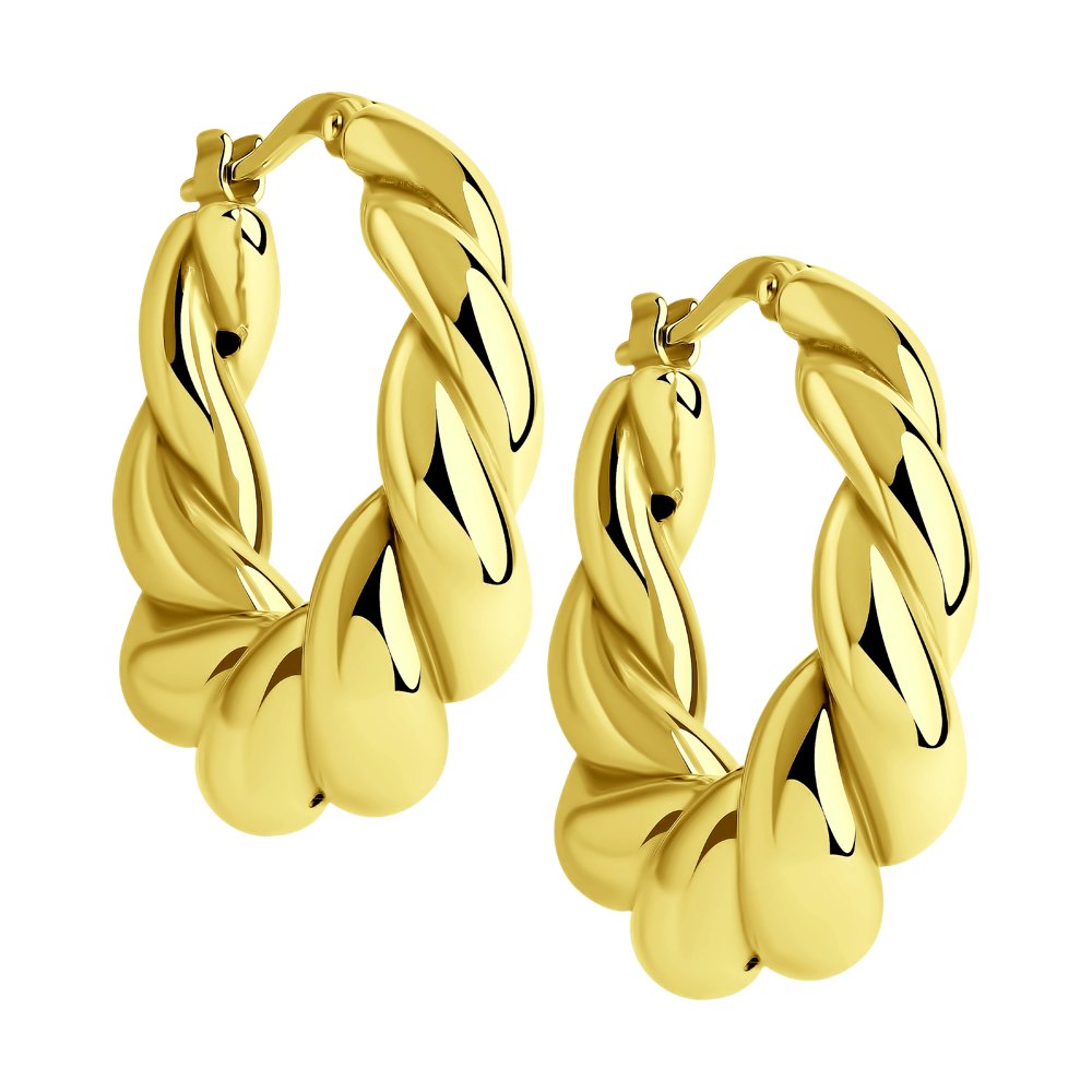 Серьги из золочёного серебра с золочением