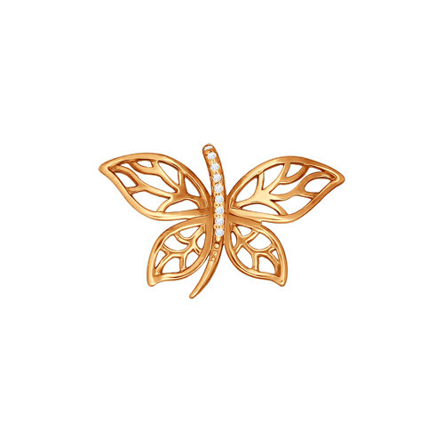 Подвеска бабочка из золоченого серебра