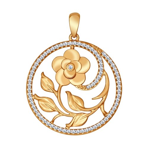 Pandantiv din argint aurit cu fianite