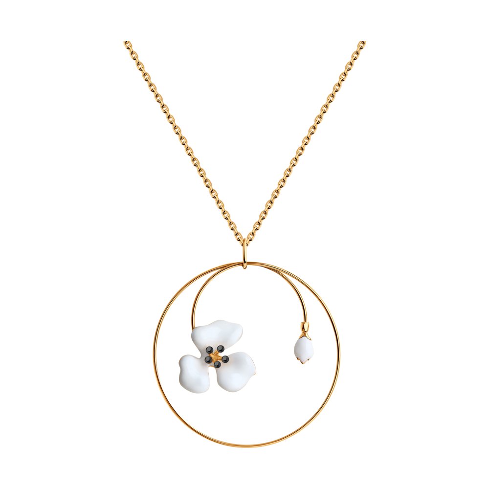 Колье из золочёного серебра с эмалью