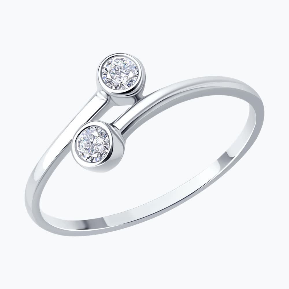 Кольцо из серебра с фианитами