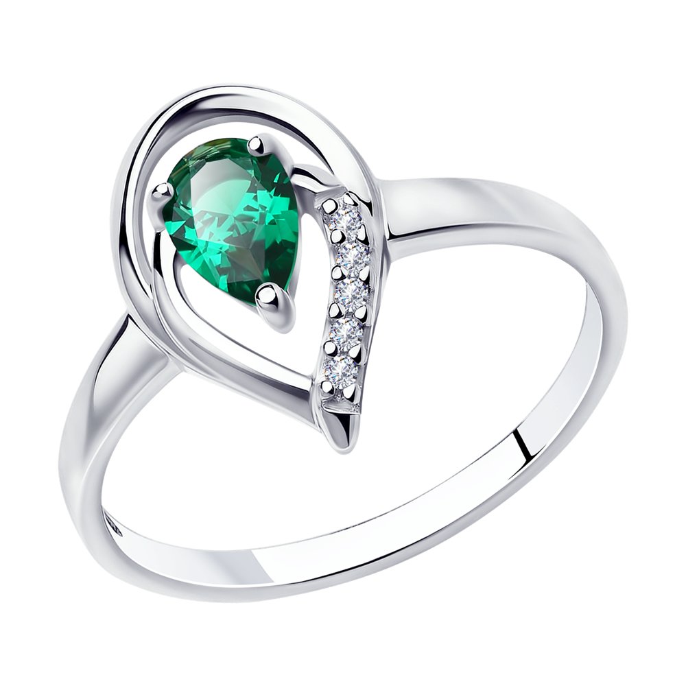 Кольцо из серебра с фианитами