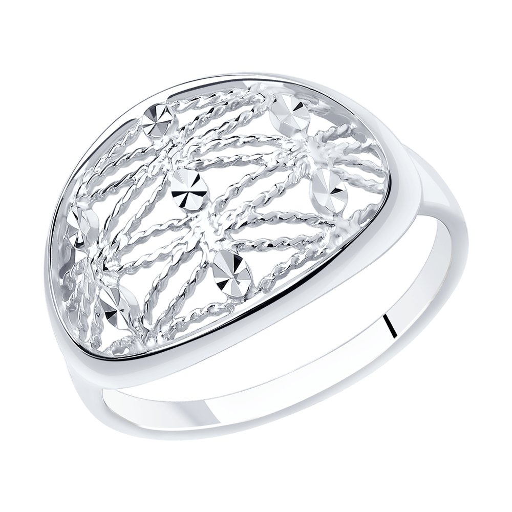 Кольцо из серебра с алмазной гранью