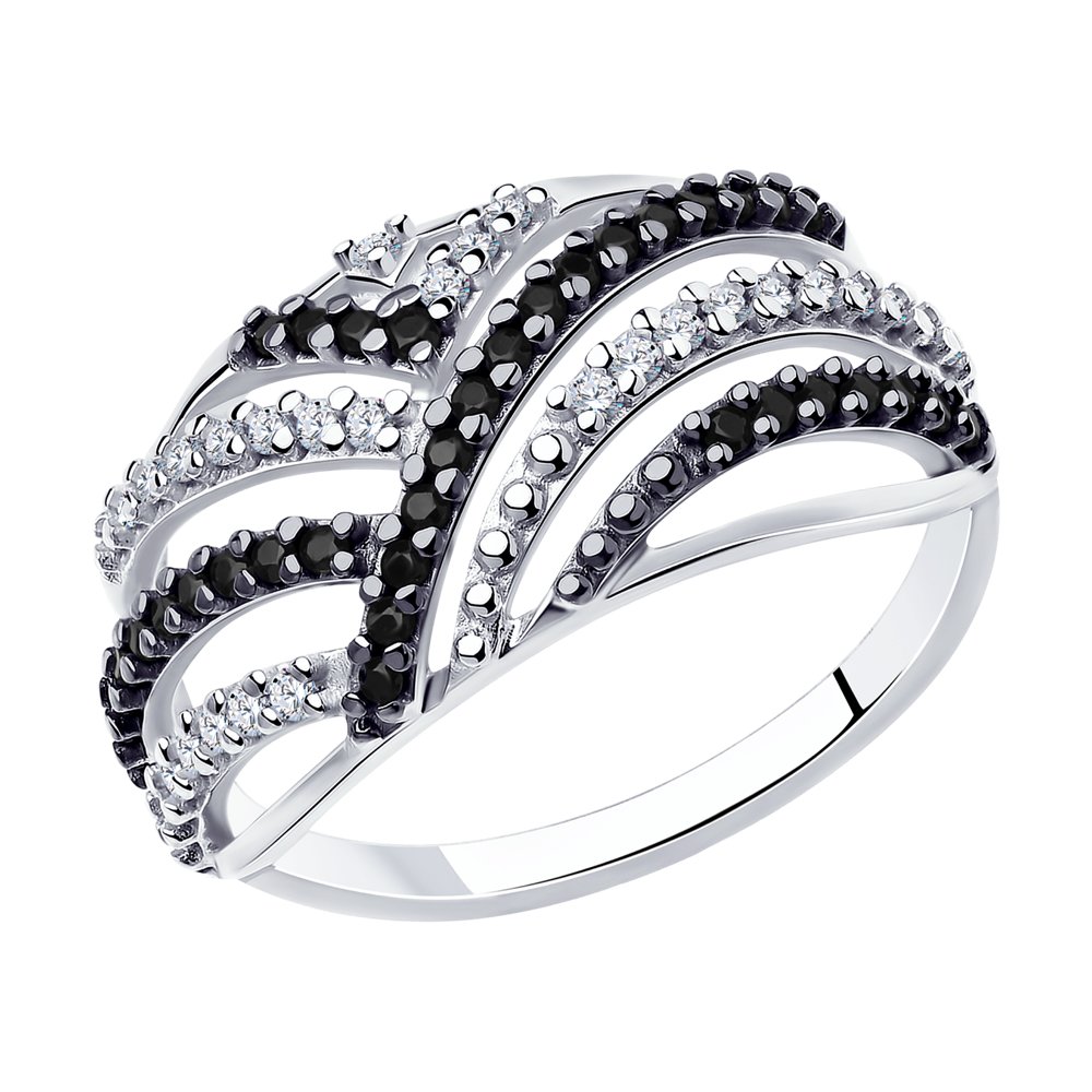 Кольцо из серебра с фианитами