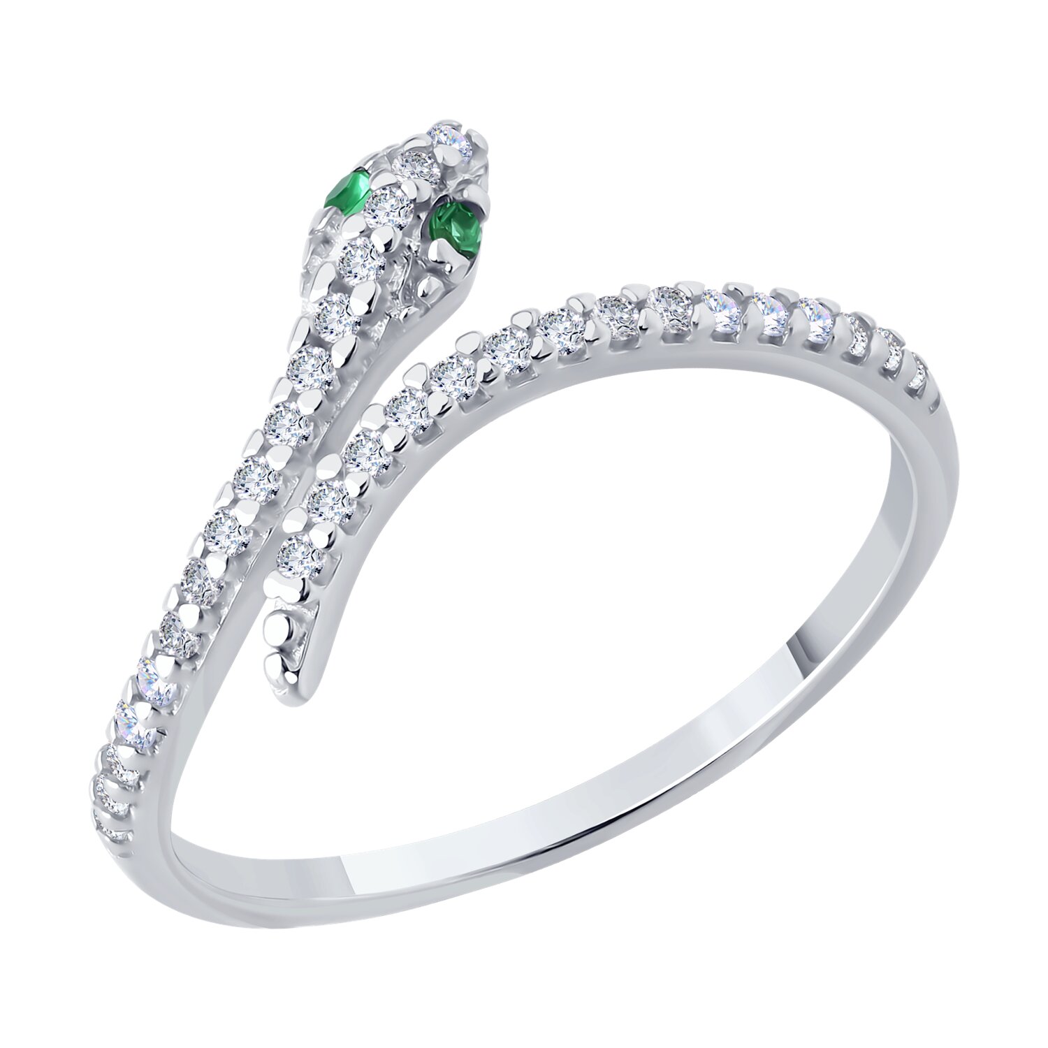 Кольцо из серебра с фианитами