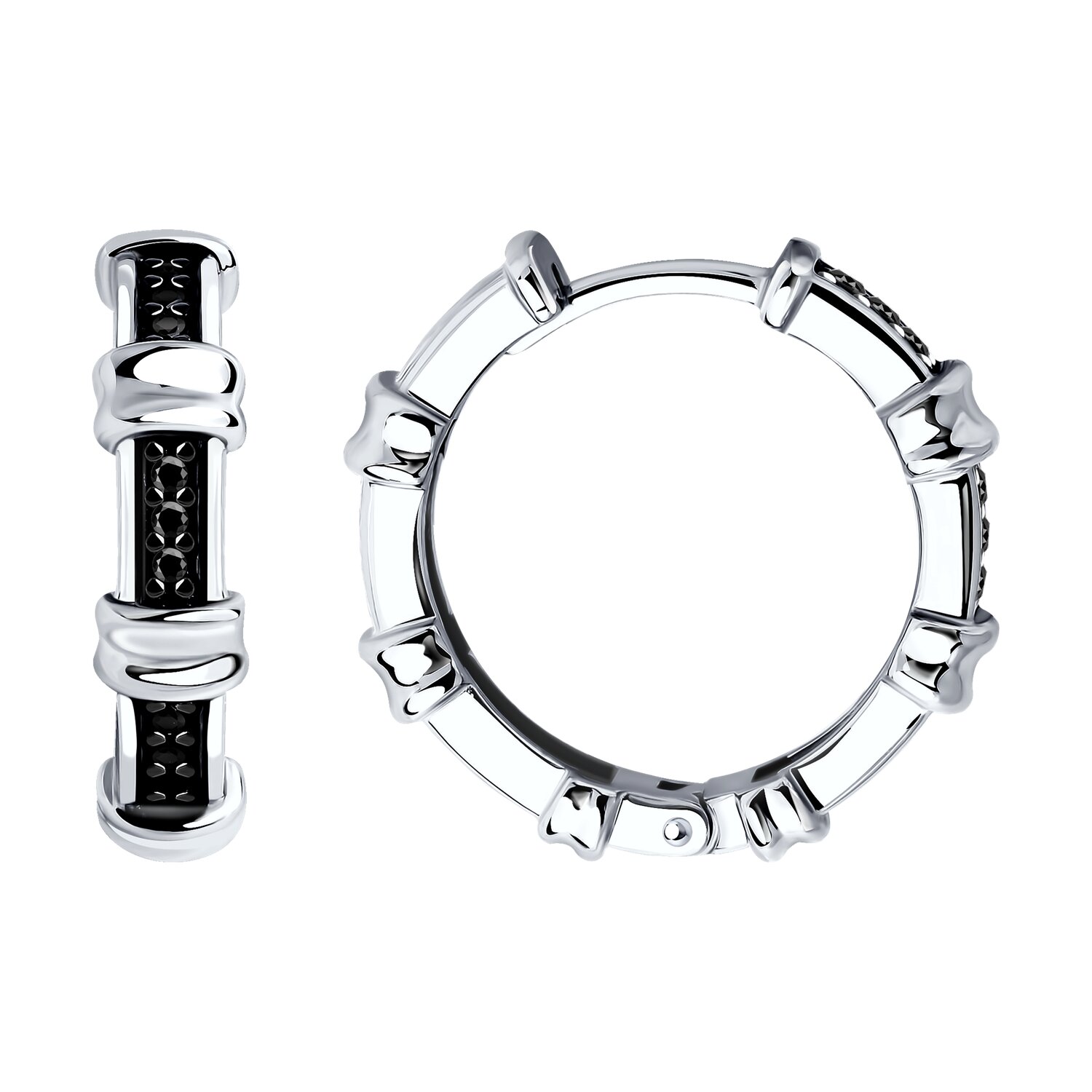 Серьги из серебра с фианитами