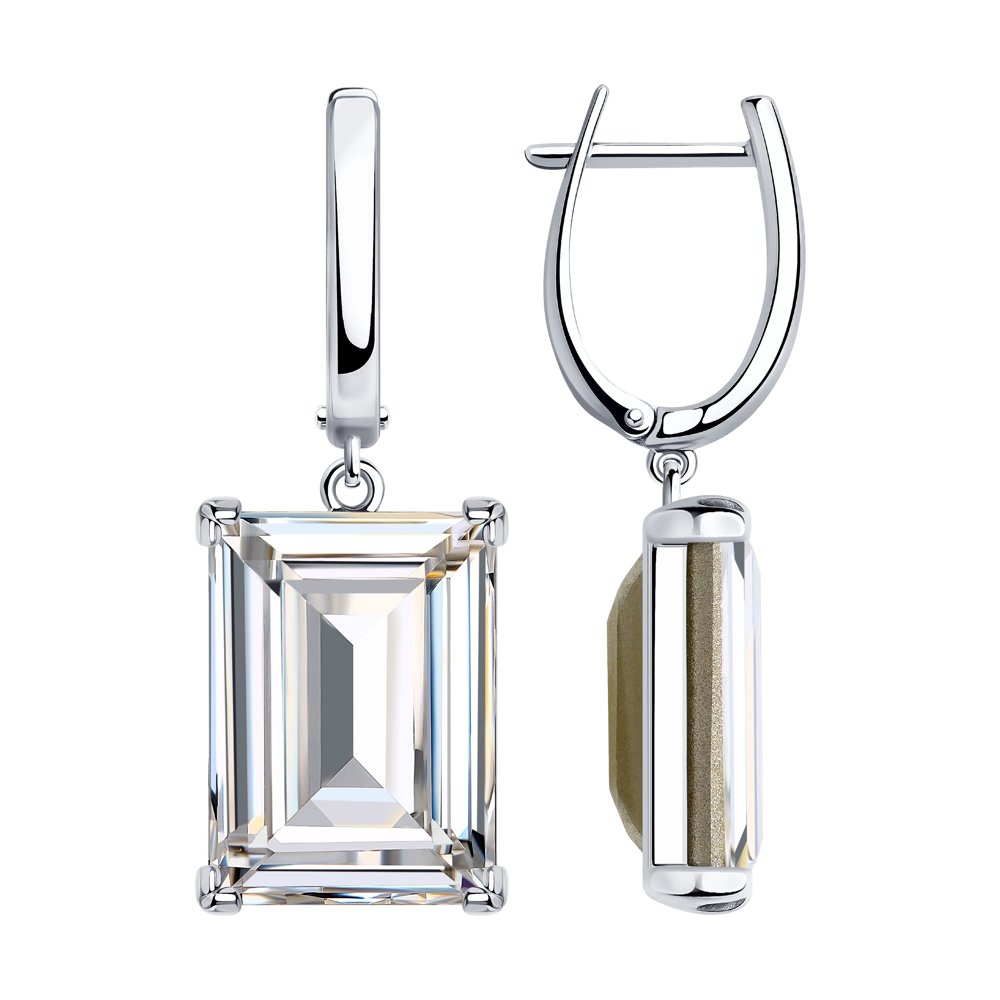 Серьги из серебра с кристаллами Swarovski