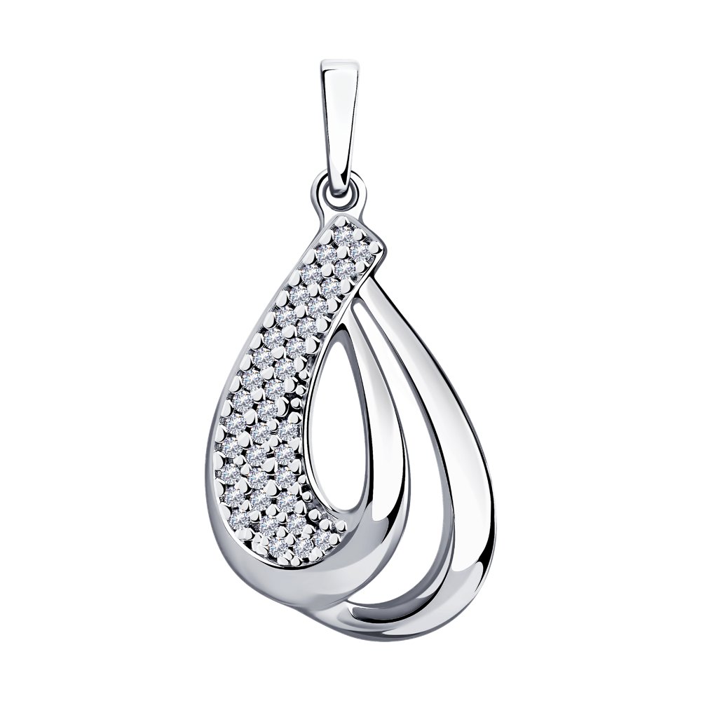 Подвеска из серебра с фианитами