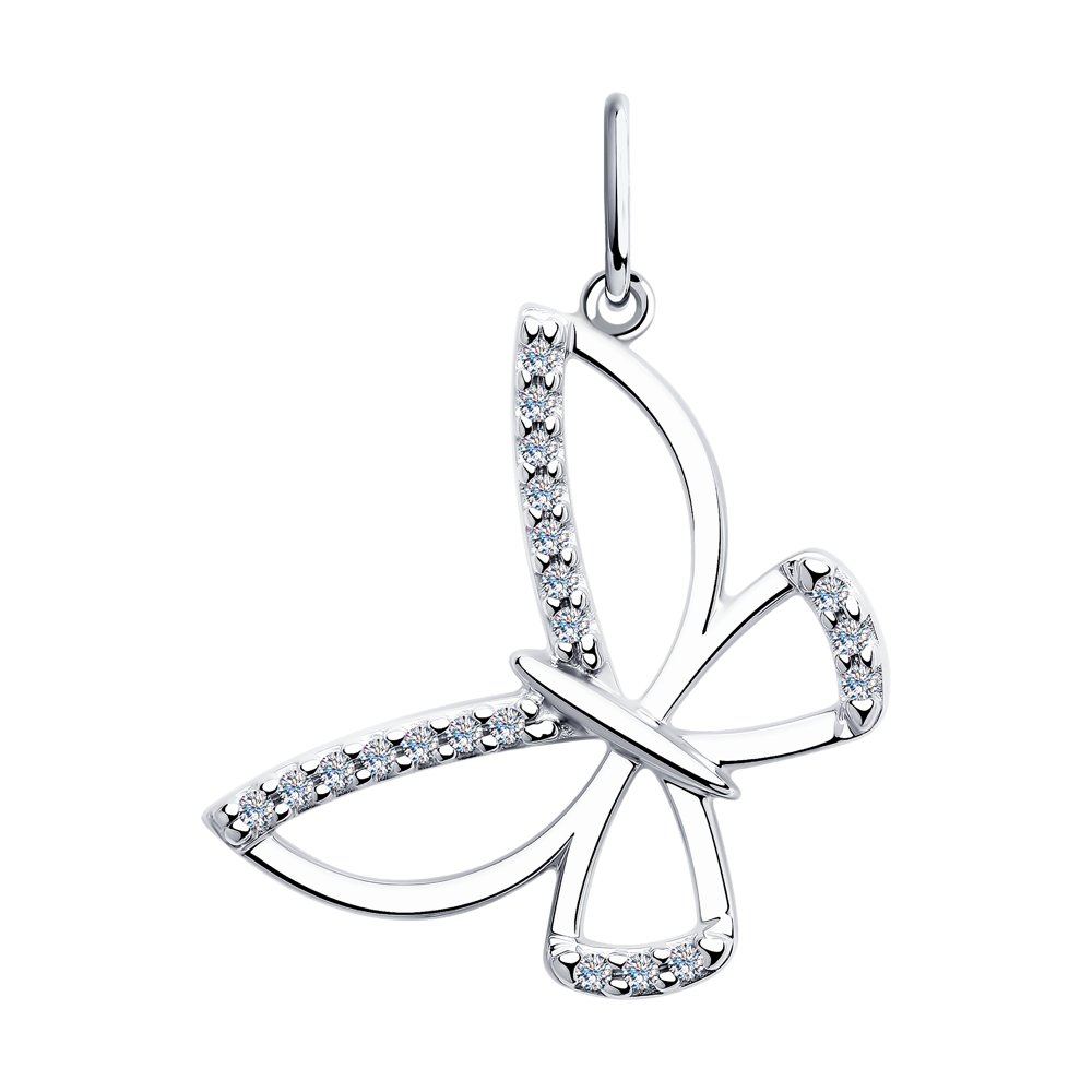 Подвеска из серебра с фианитами