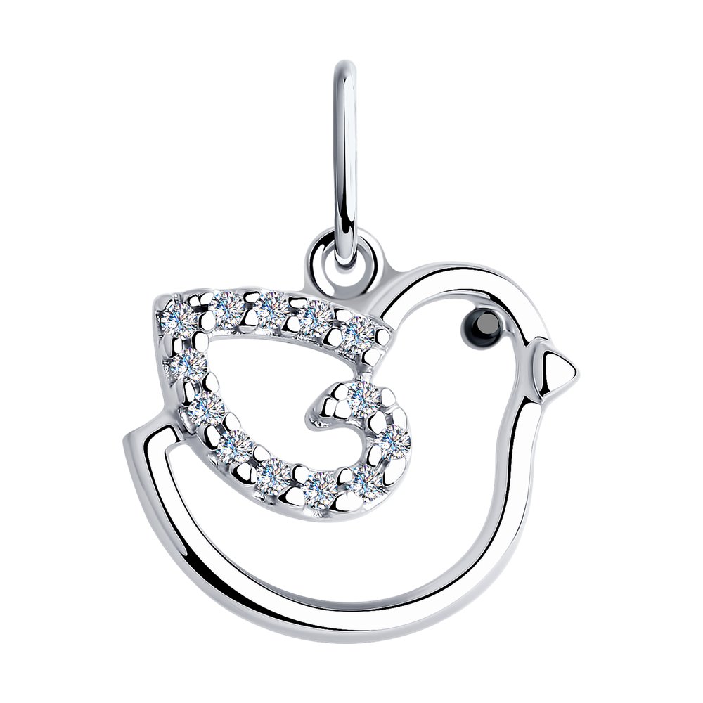 Подвеска из серебра с фианитами