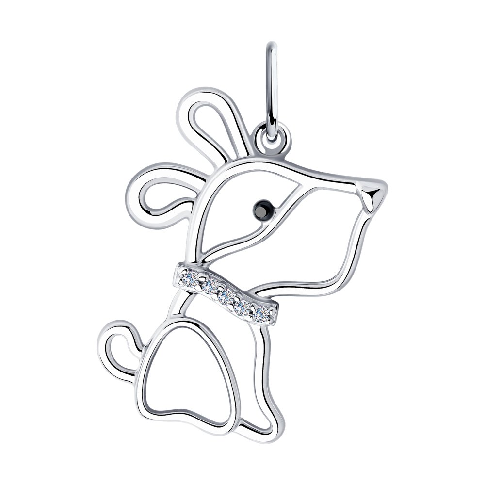 Подвеска из серебра с фианитами
