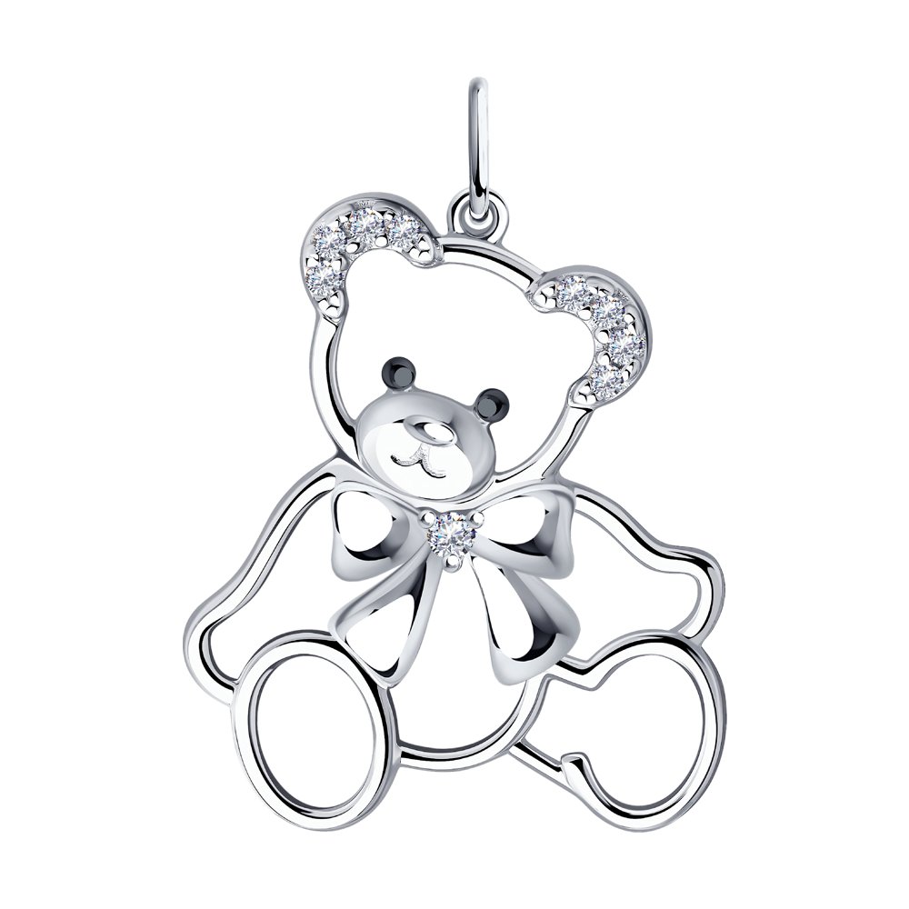 Подвеска из серебра с фианитами