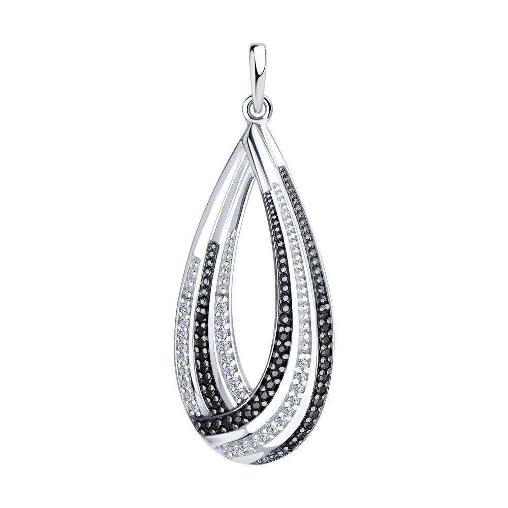 Подвеска из серебра с фианитами