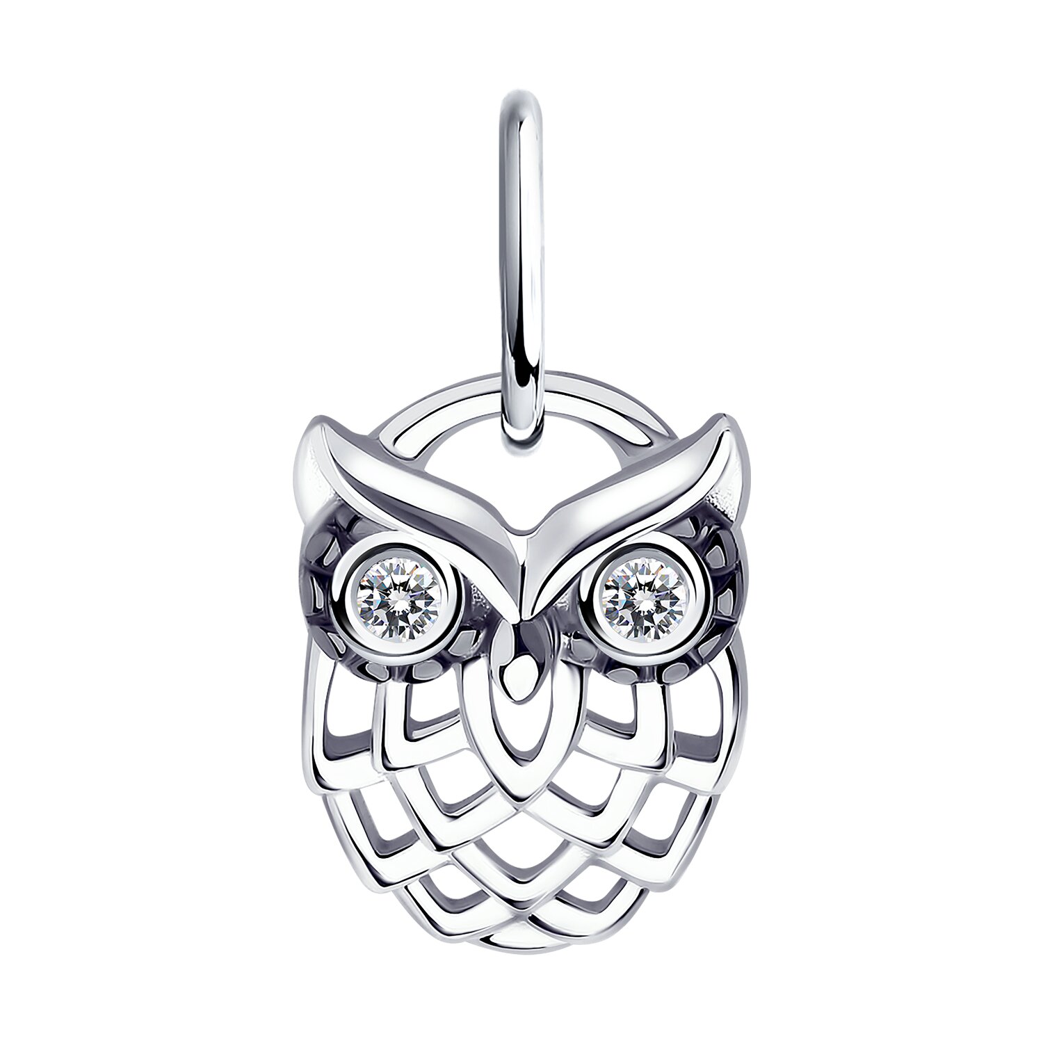 Подвеска из серебра с фианитами