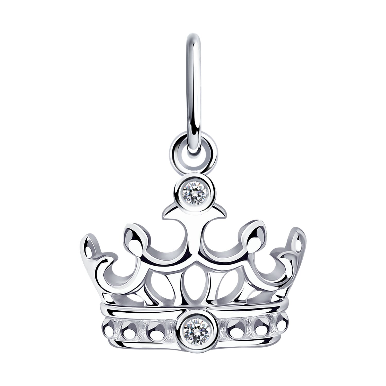 Подвеска из серебра с фианитами