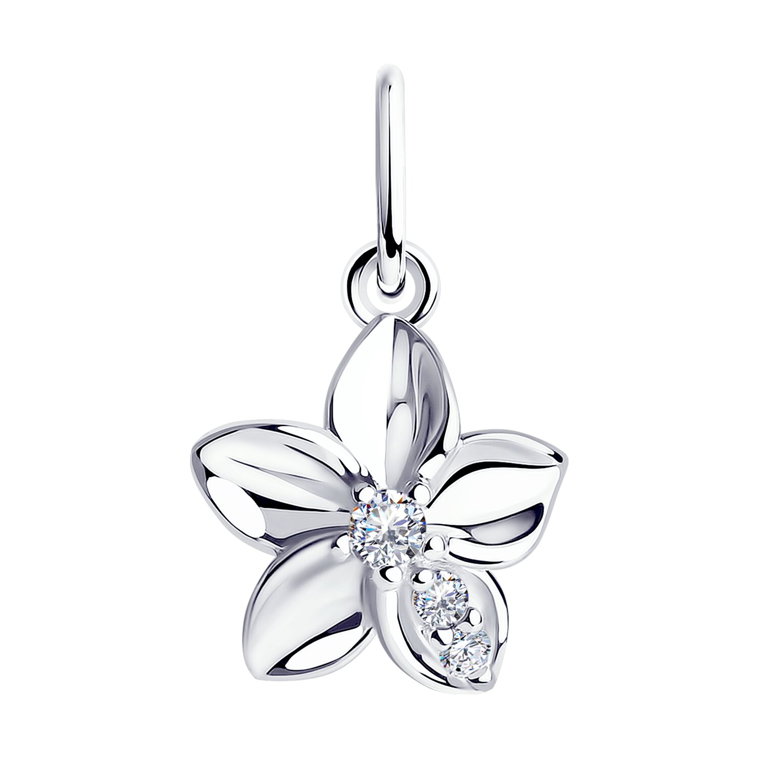 Подвеска из серебра с фианитами