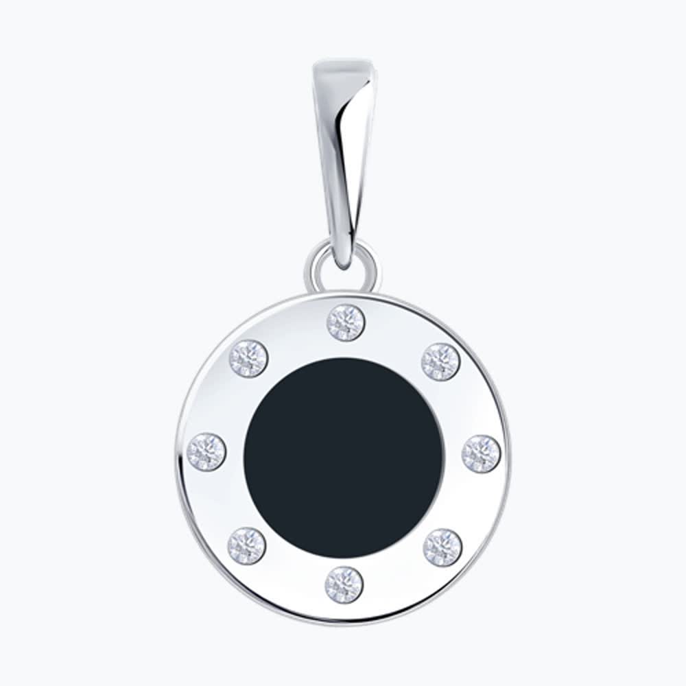 Подвеска из серебра с фианитами и эмалью