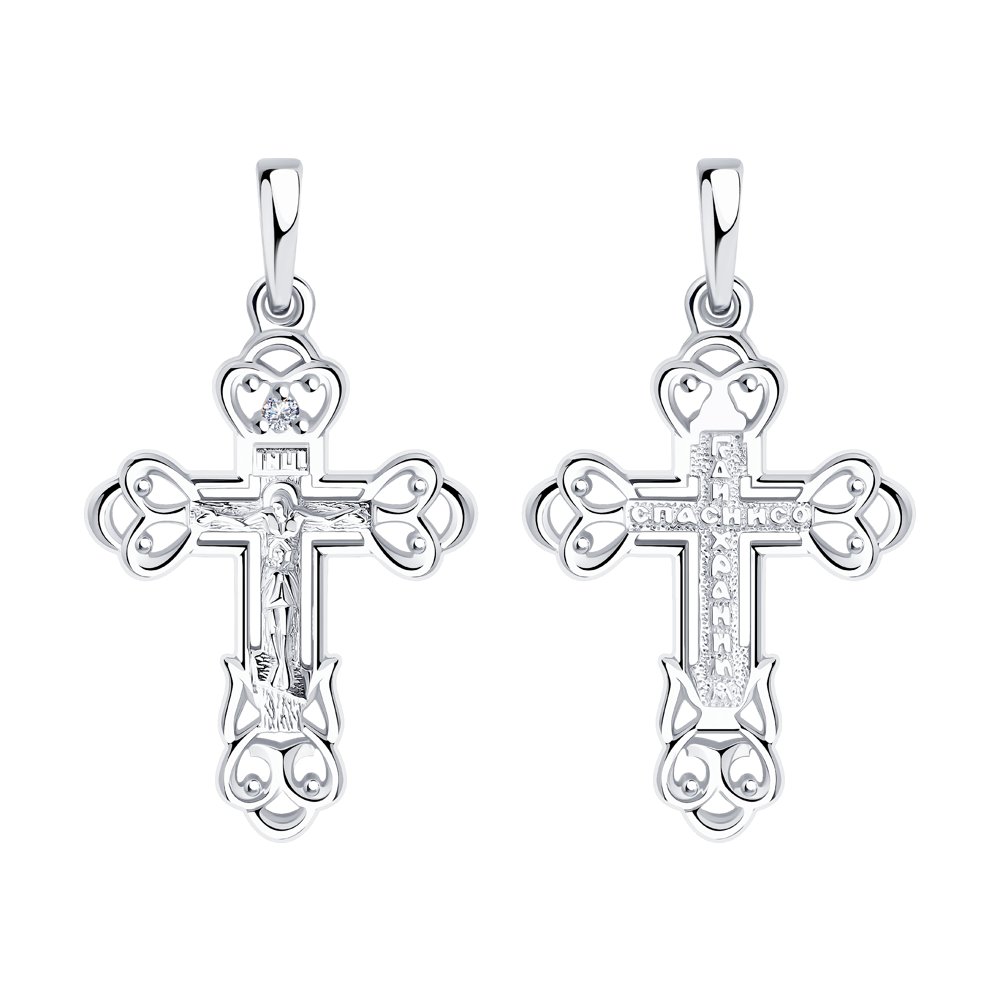 Подвеска из серебра с фианитом