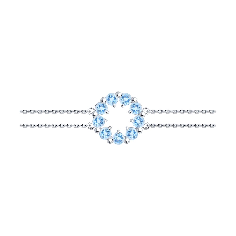 Браслет из серебра с фианитами