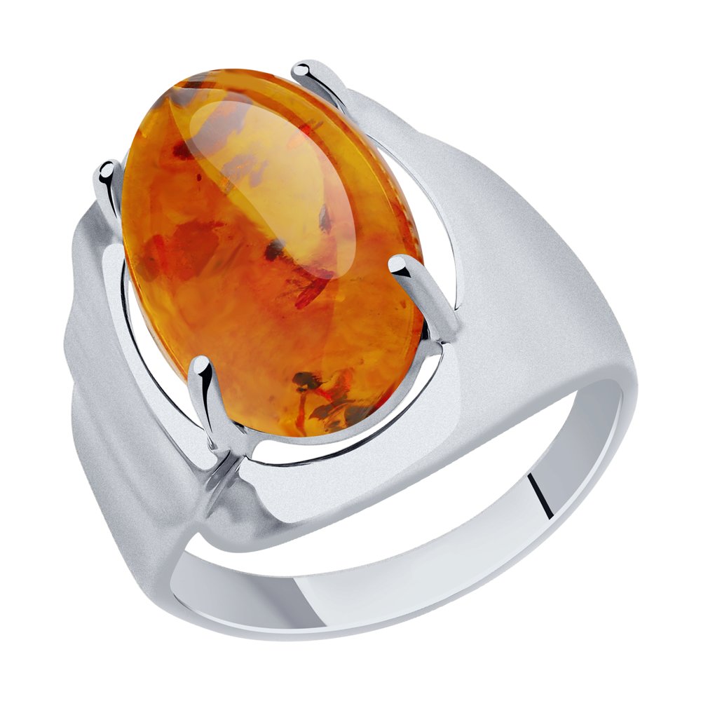 Кольцо из серебра с янтарём