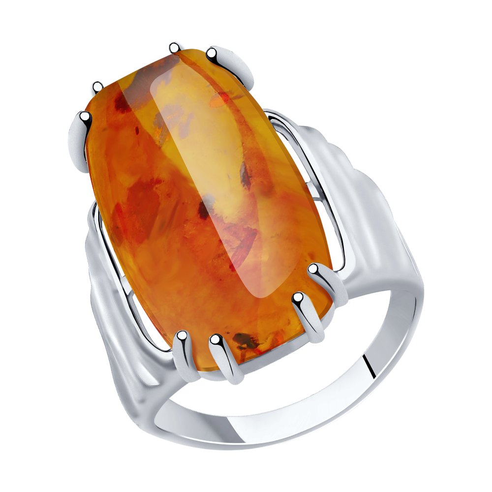 Кольцо из серебра с янтарём