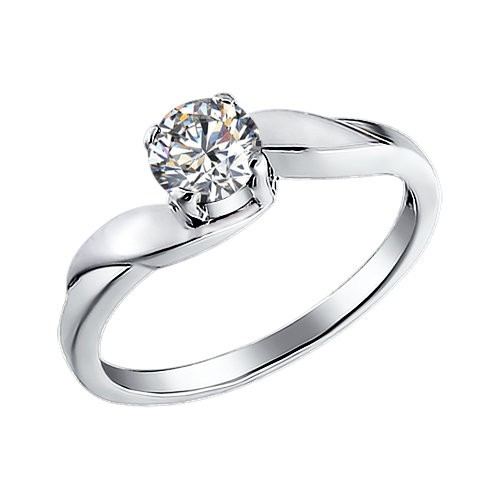 Inel de logodna din argint rodiat