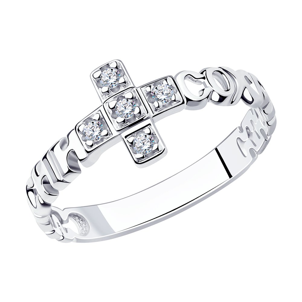 Кольцо из серебра с фианитами