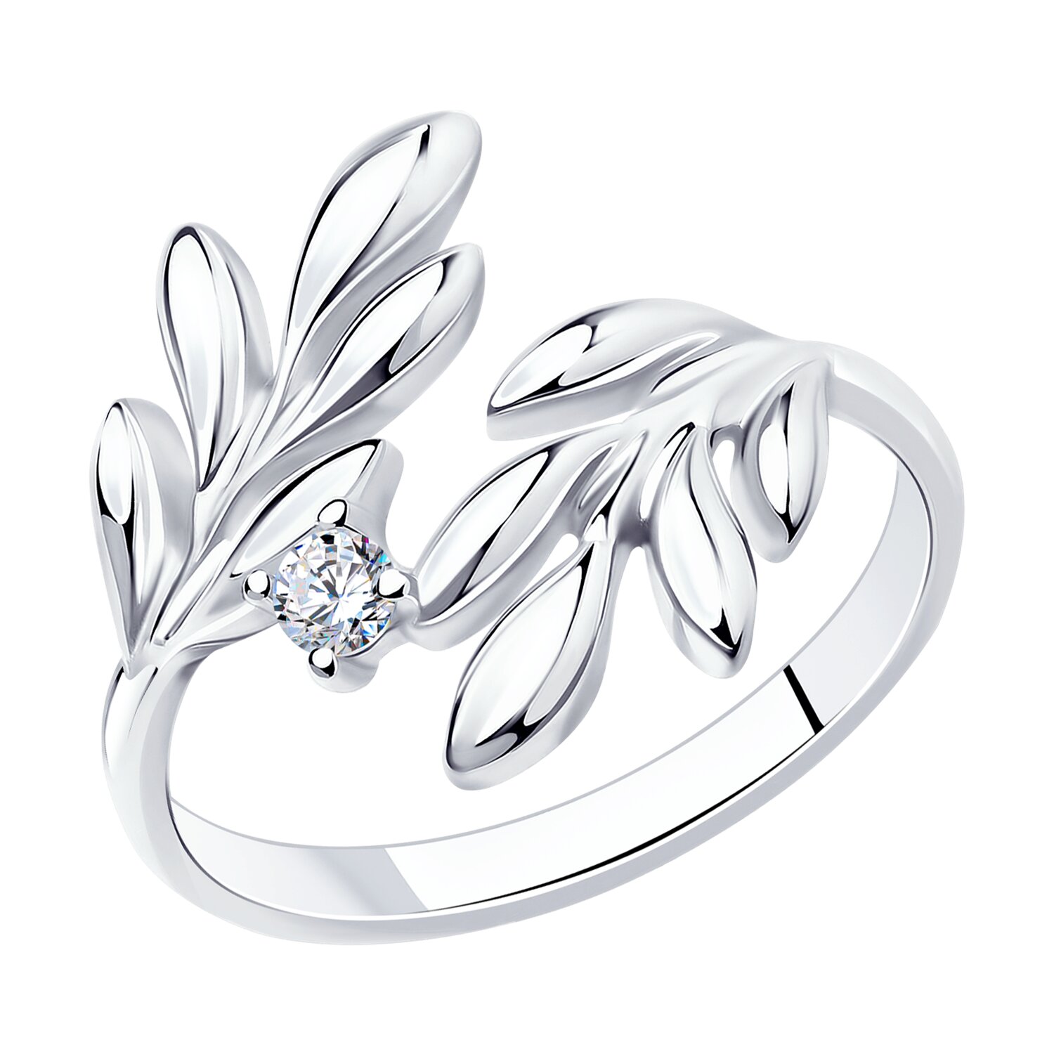 Кольцо из серебра с фианитом