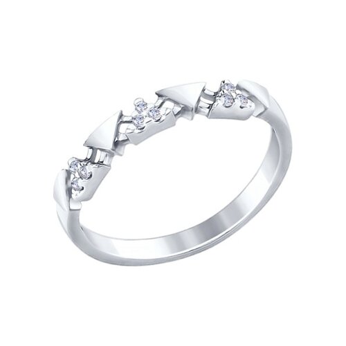 Кольцо из серебра с фианитами