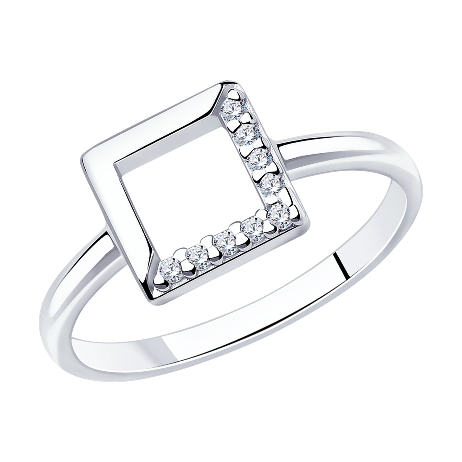 Кольцо из серебра с фианитами