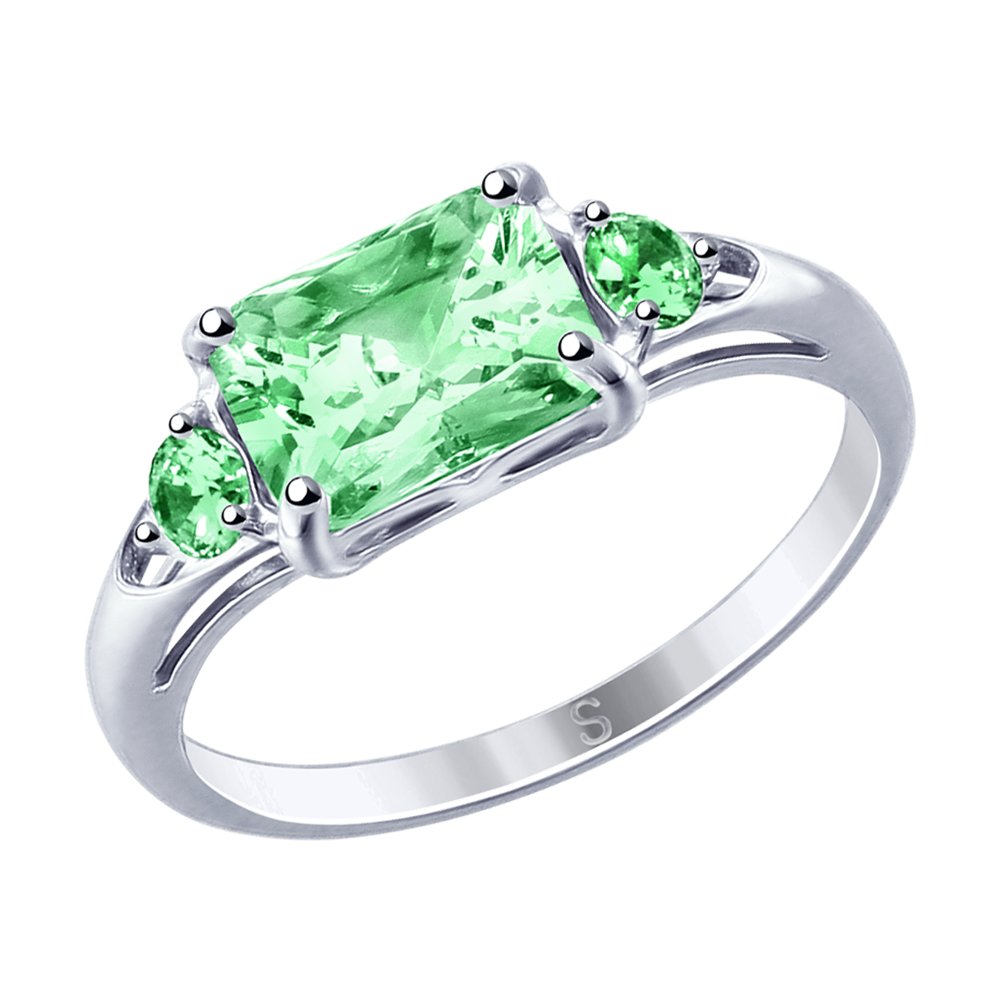 Кольцо из серебра с фианитами