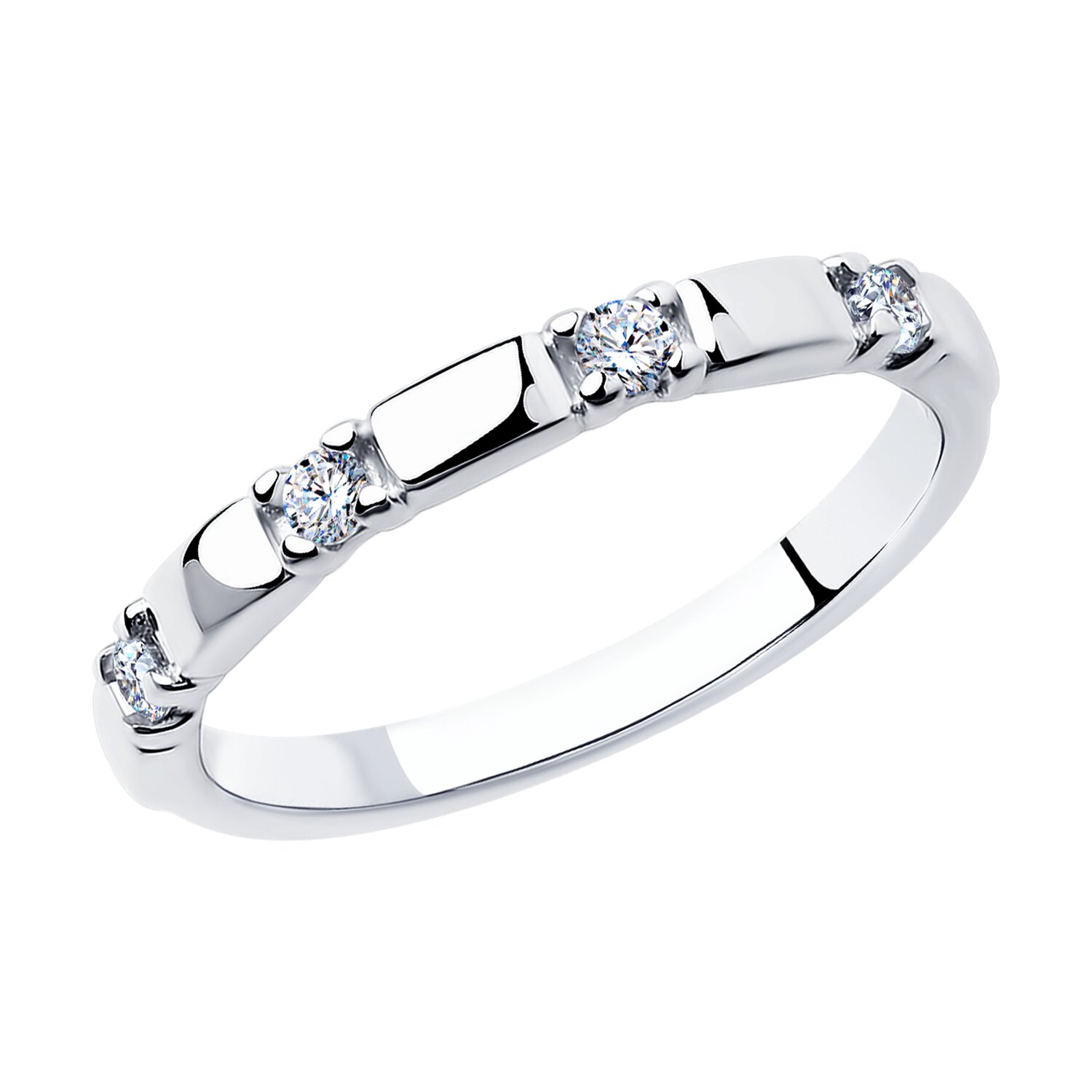 Кольцо из серебра с фианитами