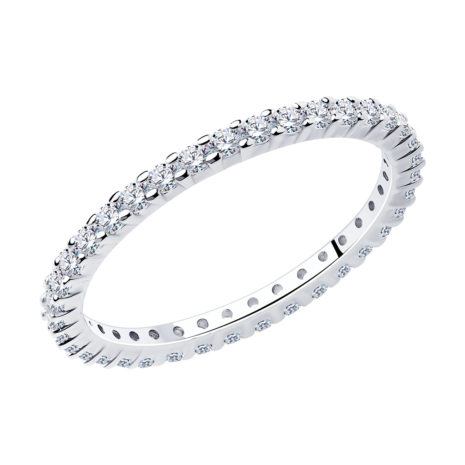 Кольцо из серебра с фианитами