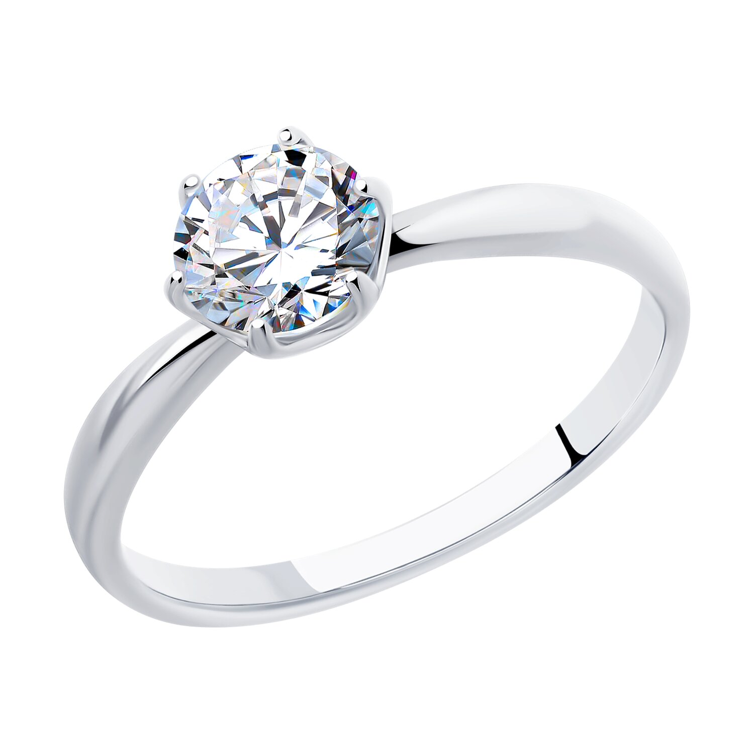 Кольцо из серебра с фианитом